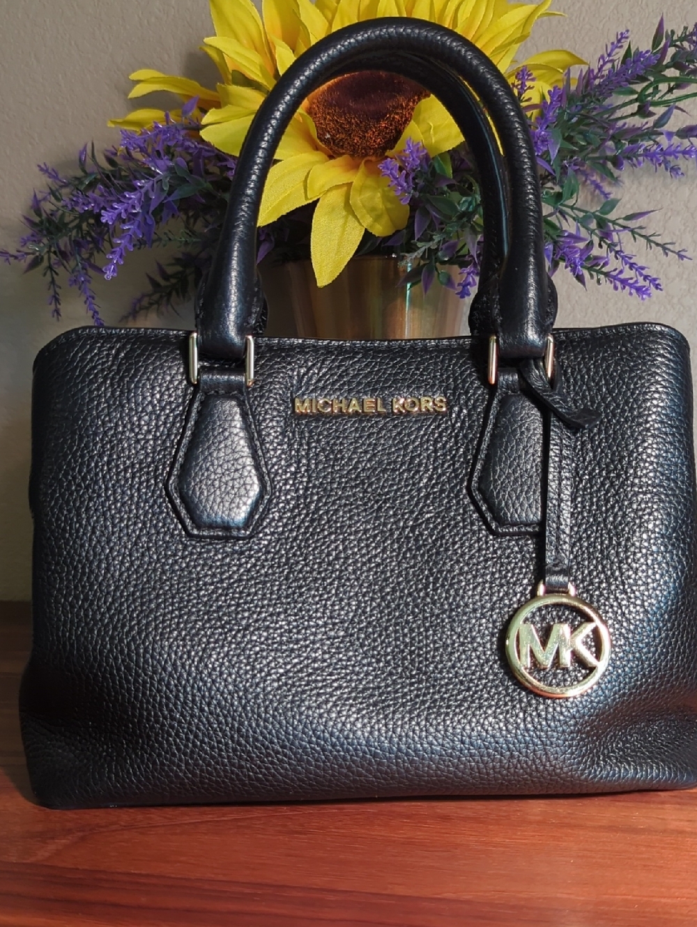 Michael Michael Kors Camille Small Leather Satchel - Black